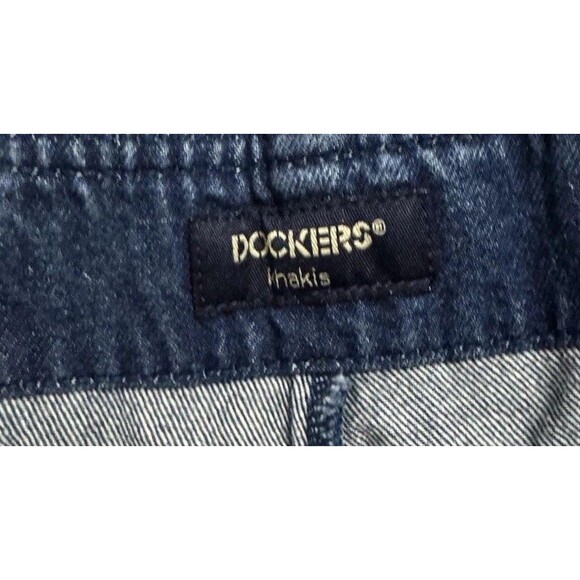 Vintage Men’s DOCKERS Khakis two-pleat denim shorts Plus sz W44 Adjustable Y2K - Picture 6 of 7